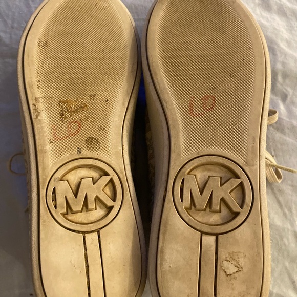 Michael Kors Cream and Gold Sneakers with logo print - Picture 9 of 9